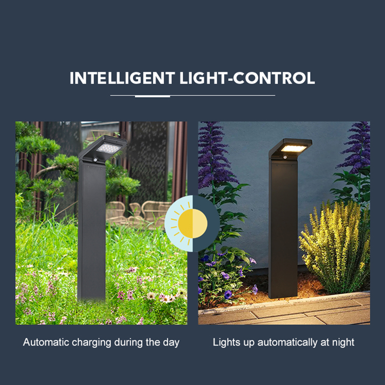 Modern Solar Powered Outdoor Pathway Decoration Landscape Waterproof Lawn Lamp Solar Spot Lights Led Solar Bollard Garden Lights