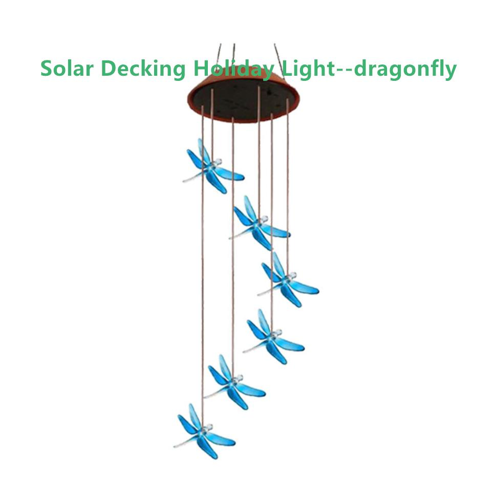 Multi-Color Changing Outdoor Lights Solar Wind Chime Star Lights LED Decking Hanging Patio Lamp
