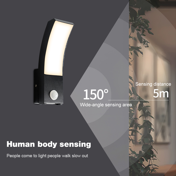 European Modern Style IP65 Waterproof Aluminum Alloy Black 12W LED Garden Lawn Light 220V for Garden Villa Park