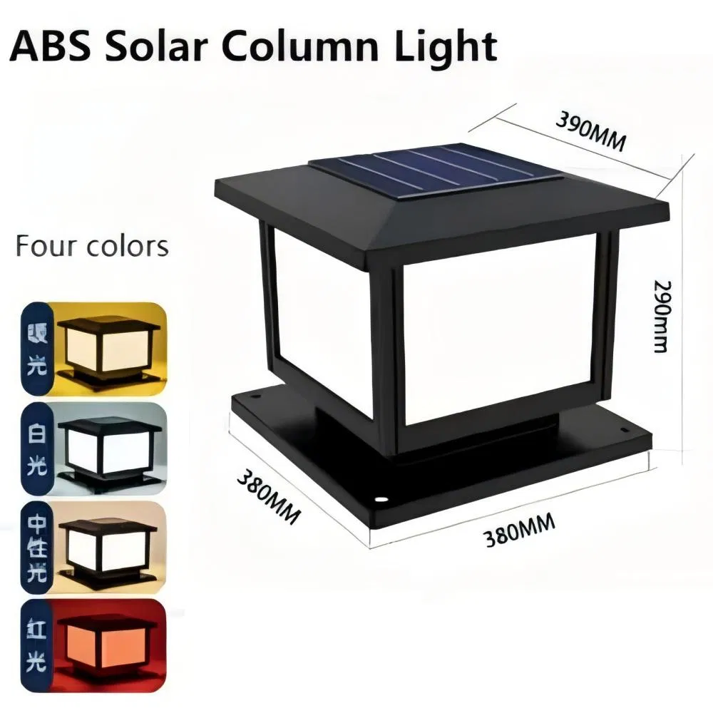Dual Color Temperature Solar Garden Light Pillar Light Villa Garden Fence Chinese Pillar Fence Pillar Light