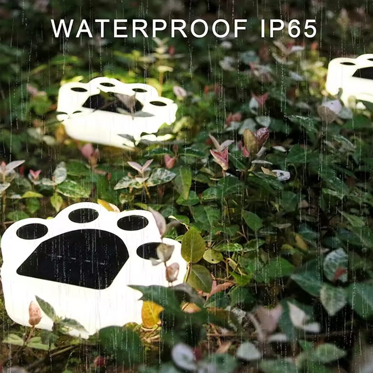 Solar Ground Lights Lovely Bear Paw Shape LED Lights Outdoor Waterproof Light