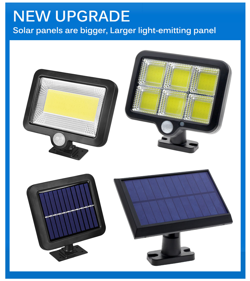 Outdoor Solar Led Garden Lamp PIR Motion Sensor Solar Power Lamp Solar Panel Lamp 4M Wire Waterproof