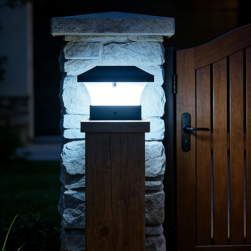 Solar Post Cap Lights Outdoor, Waterproof LED Solar Fence Post Lights, Dusk to Dawn Solar Powered Deck Post Lamp for Garden Patio Fence Gate Pillar