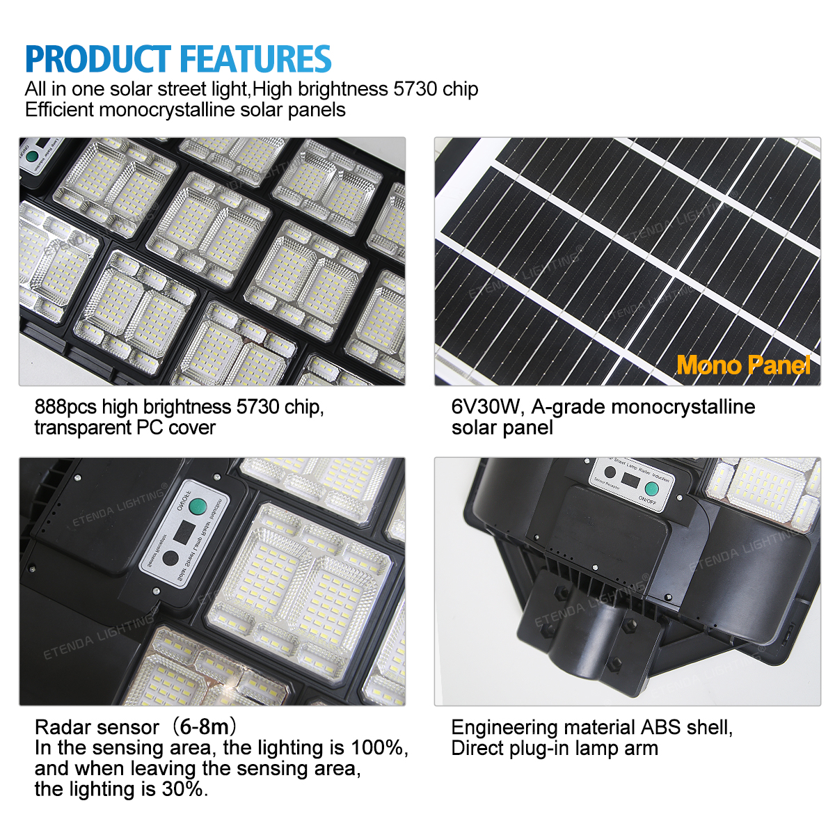 Garden Lights for Lawn Patio Yard Walkway Solar Energy Outdoor Solar Induction Street Lamp