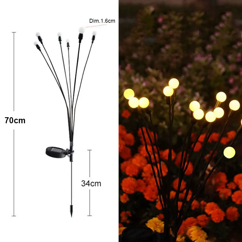 Color Changing Solar Flower Tree Stake Lights for Outdoor Garden Decor