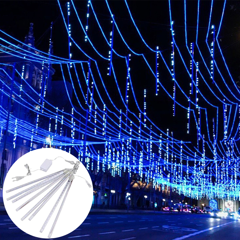 LED Colorful Flowing Water Flashing Solar Fence Light Outdoor Lighting Garden Park Street Waterproof Hanging Tree Lights