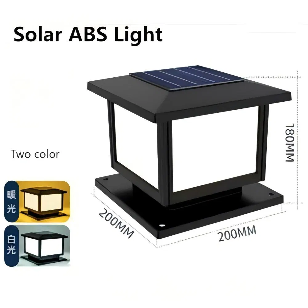 Dual Color Temperature Solar Garden Light Pillar Light Villa Garden Fence Chinese Pillar Fence Pillar Light