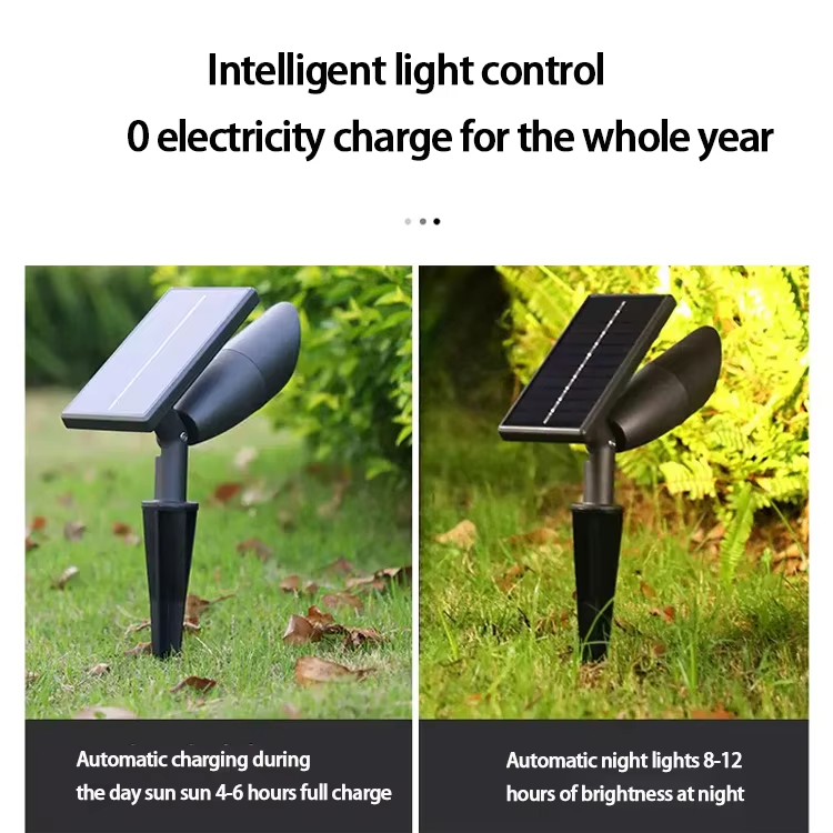 5W Solar-Powered IP65 Waterproof Ground Spike LED Tree Light for Garden Pathway Decoration