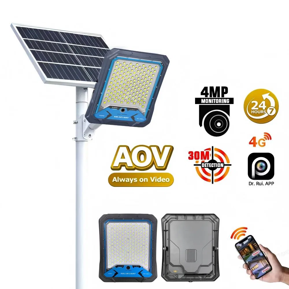 4-Megapixel High-Definition Camera Intelligent 4G Version for Security and Landscape Illumination Outdoor IP66 Wall Solar Flood Light