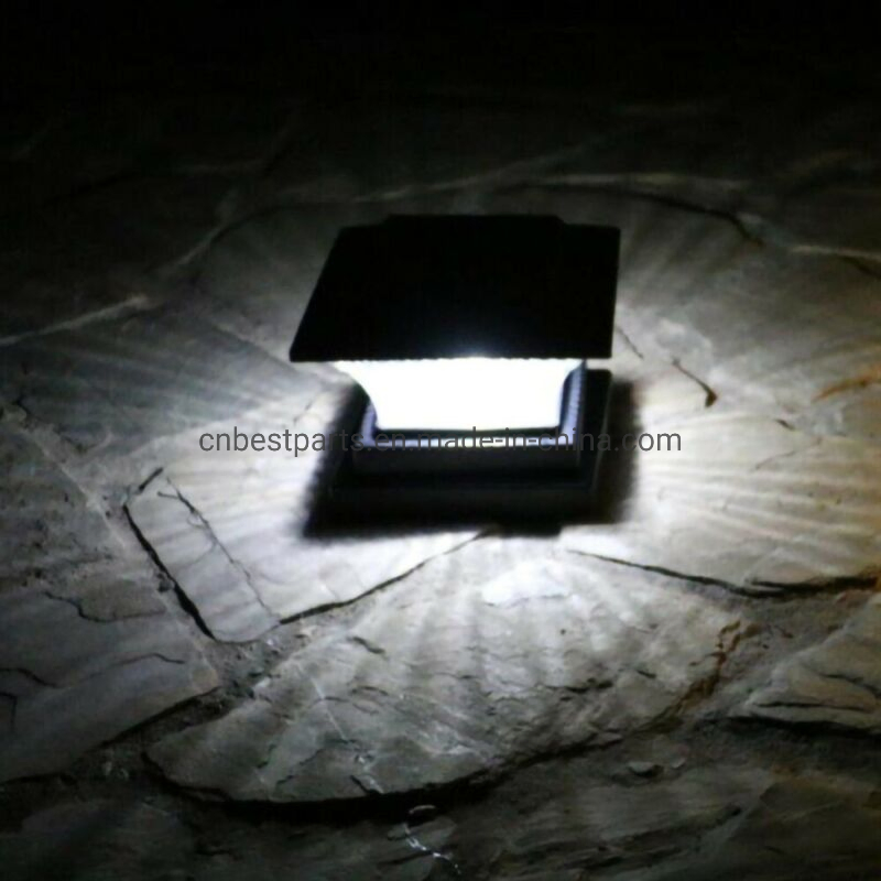 Outdoor Solar Powered Garden Cap Square Fence Landscape Lamp Warm Lighting Garden Decorative LED Lantern Post LED Garden Column Light
