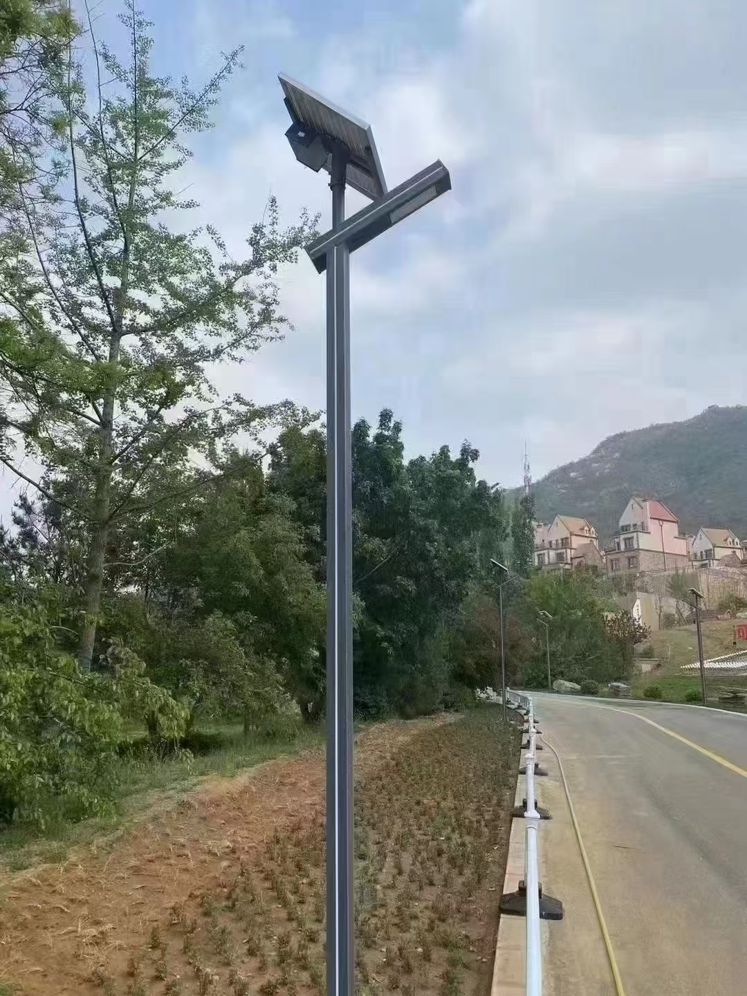 Solar Light LED Integrated Street Light Aluminum Profile Post Top For Villa Square Garden 3M/3.5M Outdoor Pole Light