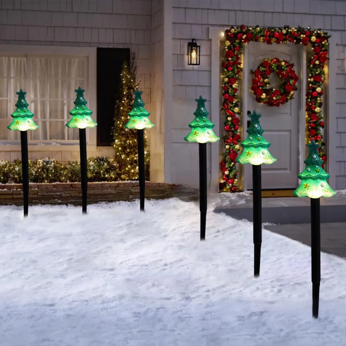 Outdoor Waterproof Christmas Tree Pathway Light Garden Solar Pathway Lawn Light
