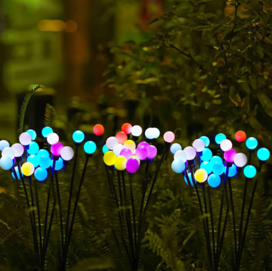Outdoor Garden LED Solar Firework Firefly Lawn Lamps IP65 Body with Battery Power Supply for Country House Terrace Balcony PVC