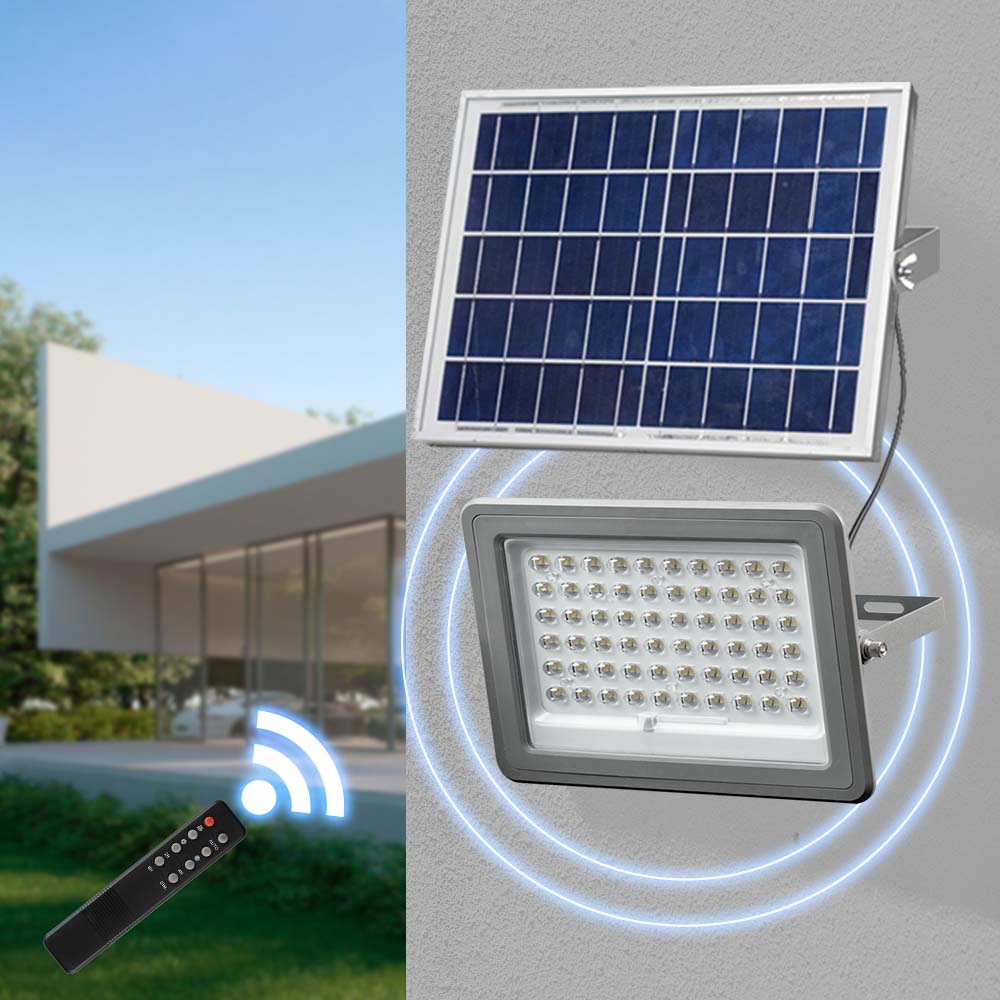 WOSEN Solar Flood Light 120W 6000K Daylight Slim Billboard Lighting Garden Patio Driveway Security Sensor Spotlight IP65 2-Year