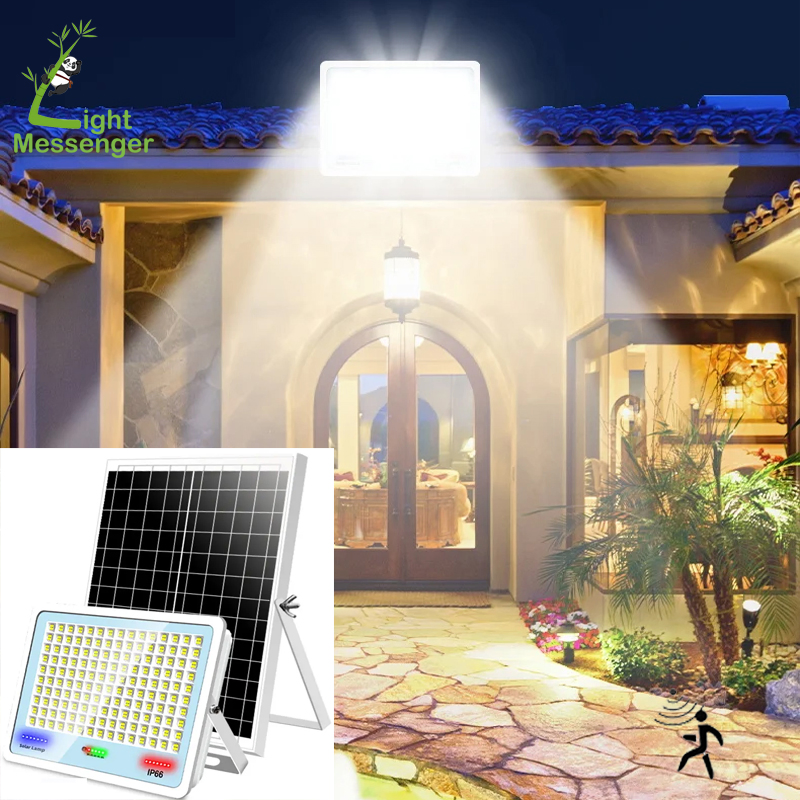 Light Messenger High Quality Solar Square Outdoor Lamp Light Wall LED Outdoor IP66 Waterproof Outdoor Garden Patio Lamp LED Flood Light
