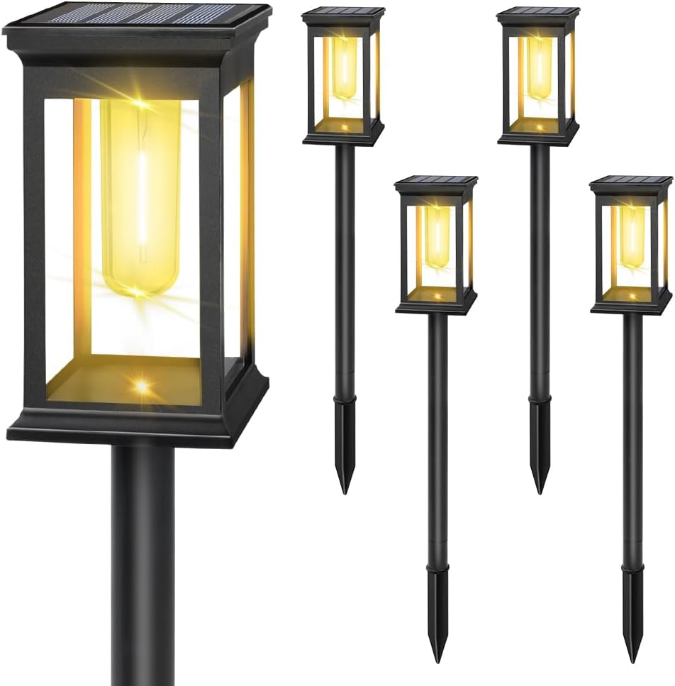 Solar Pathway Lights Outdoor IP65 Waterproof Solar Garden Lights Solar Powered Landscape Lighting for Yard Patio Walkway