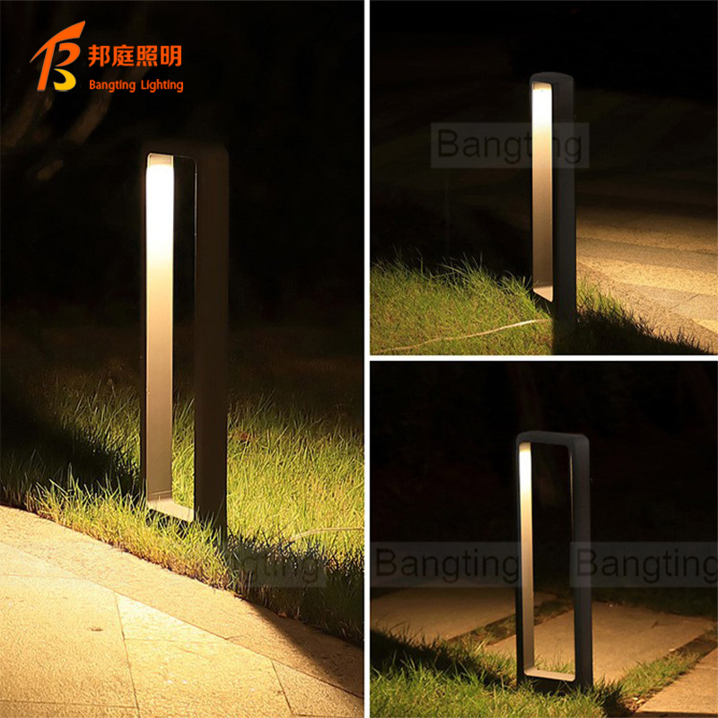 New Design 10W Solar LED Bollard Garden Lights Aluminum IP65 360 Outdoor Landscape 12V 24V 110V 220V Decorative Lawn Yard