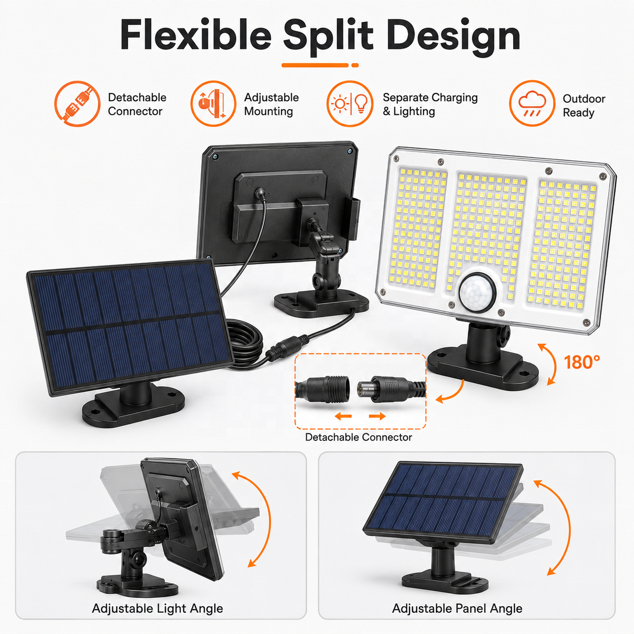 Solar Led Wall Lamp Powered Garden Lights Outdoor Yard Decor Garage Light Control Security Flood Waterproof