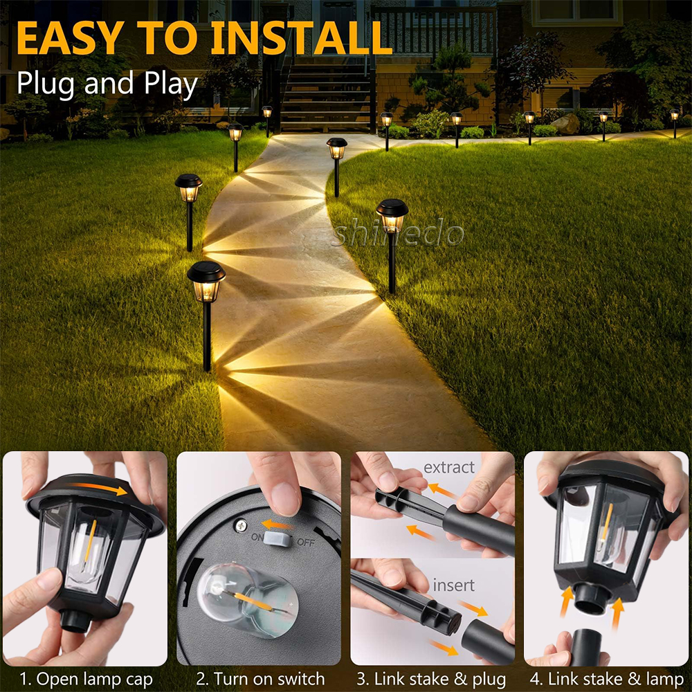Competitive Price Solar Light for Garden Outdoor Led Solar Lawn Light Durable Warm White Pathway Solar Decorative Garden Light