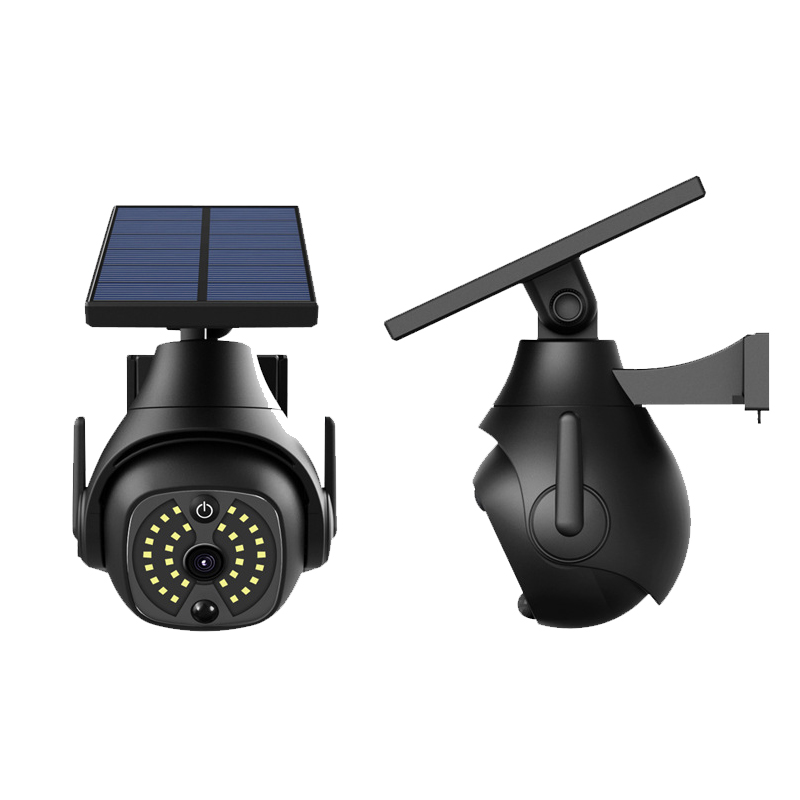 K23 Outdoor Weatherproof LED Solar Garden Light Motion Sensor Dummy Camera IP65 Rating Security Wall Lamp 360 Rotating Head 6W