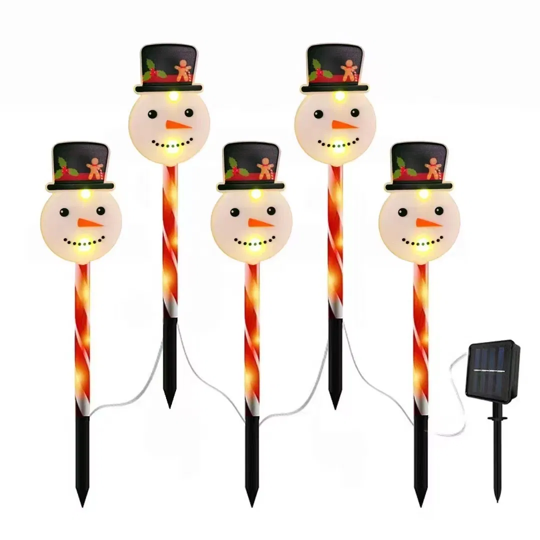 Outdoor Waterproof Solar LED Plastic Christmas Snowman Holiday Party Decor Landscape Lights