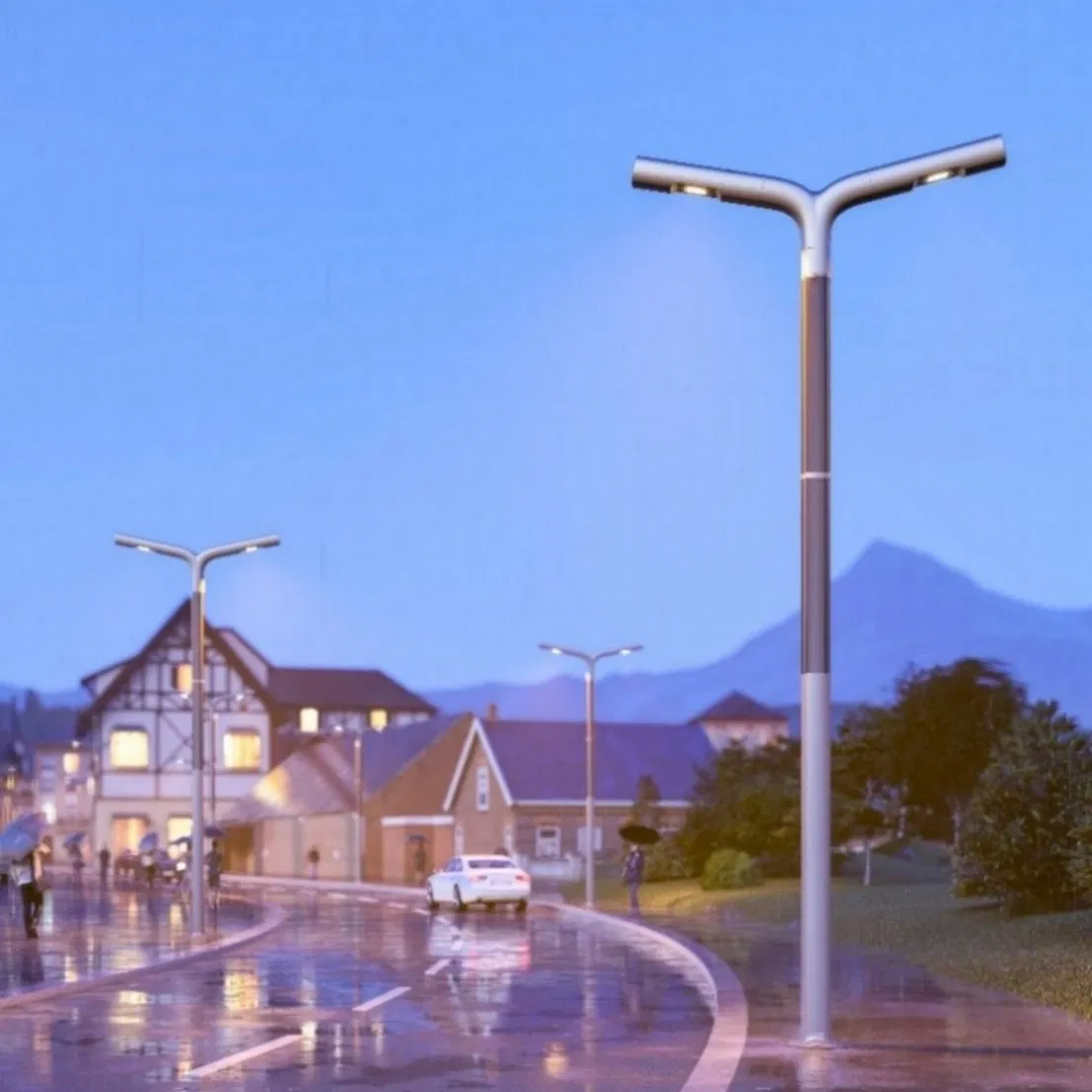 Solar Street Light with Solar Panel for Golf Course Stair Step Ladder