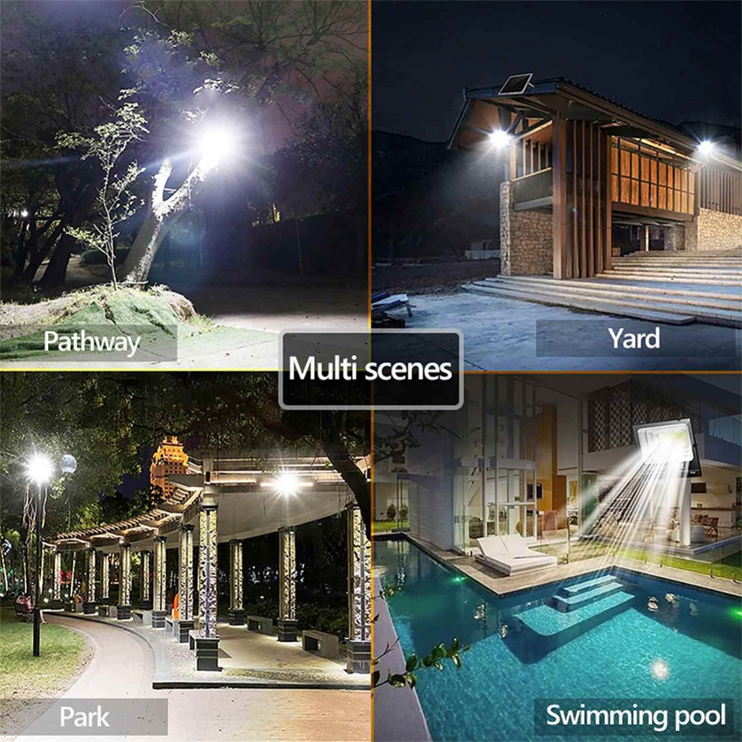 High-Power Outdoor Waterproof LED Spotlight W/ 10Ah Battery for Yard &amp; Street Lighting 1500W Solar Flood Light