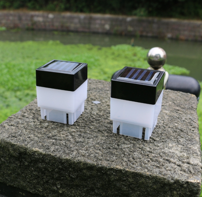 Outdoor Garden Landscape LED Step Column Lamp Driveway LED Solar Pillar Lantern Waterproof Solar Power Garden Lawn Lights Solar Garden Light