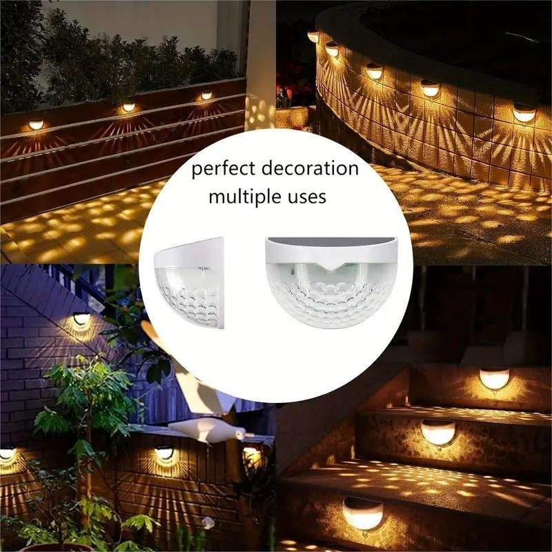 Outdoor Household Solar Semi-Circular Fence Step Wall Lamp Atmosphere Night Light (CFSLT26001)
