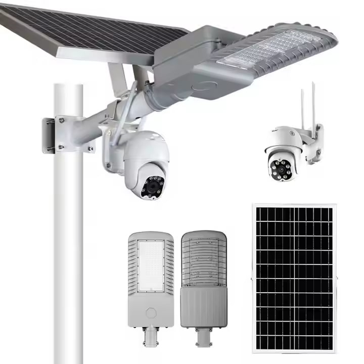 CCTV Street Lights 100W 200W 300W Outdoor Garden Landscape Lights Aluminum Solar Street Light Outdoor