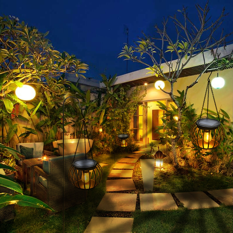 LED Solar Lantern Outdoor Waterproof Hanging Tree Garden Light