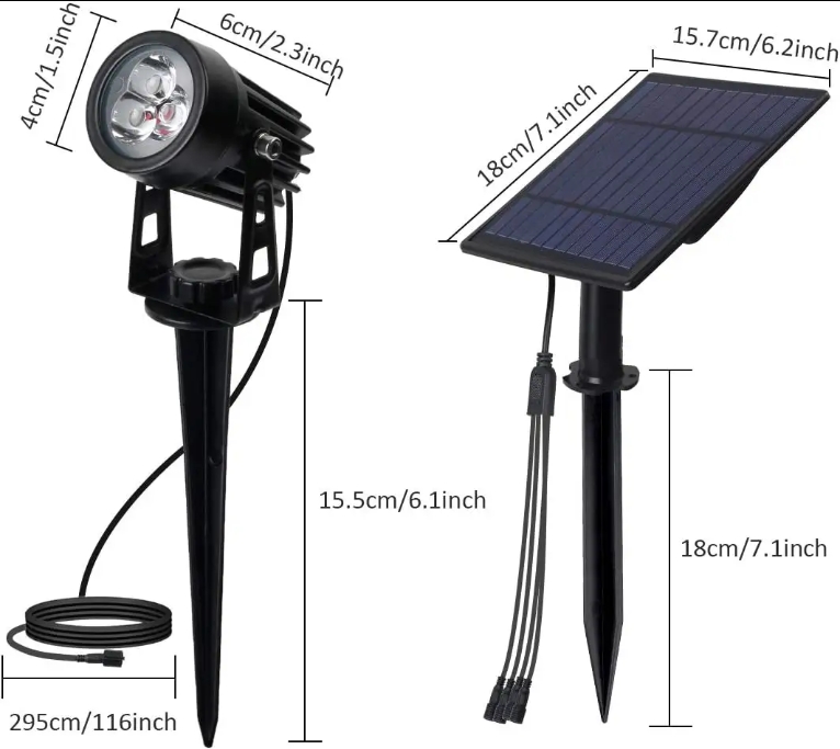 Colorful Outdoor IP65 Solar Spotlights Garden Yard Tree Spike Landscape Lights RGB Lawn Outdoor Solar Spot Light