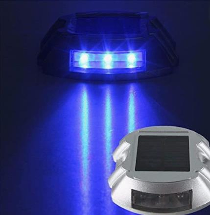 Blue Solar LED Lights Solar Deck Lights Blue Marker Solar Lights Outdoor for Garden, Driveway, Pathway, Patio