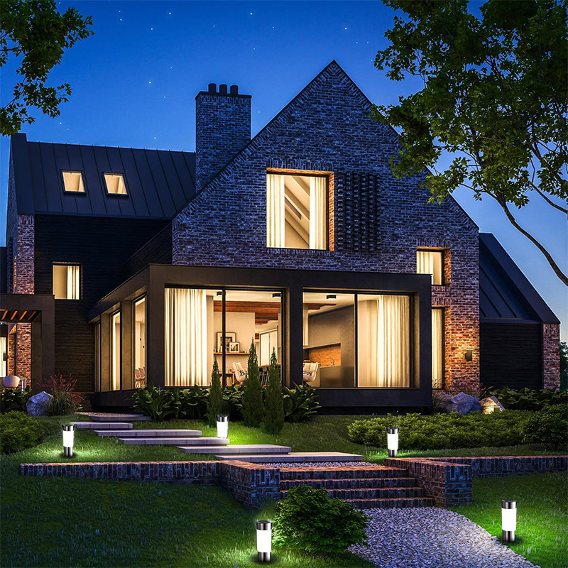 Outdoor Solar LED Mini Ground Plug Lawn Light Decorative Garden Courtyard Cylindrical Terrace Landscape Lamp