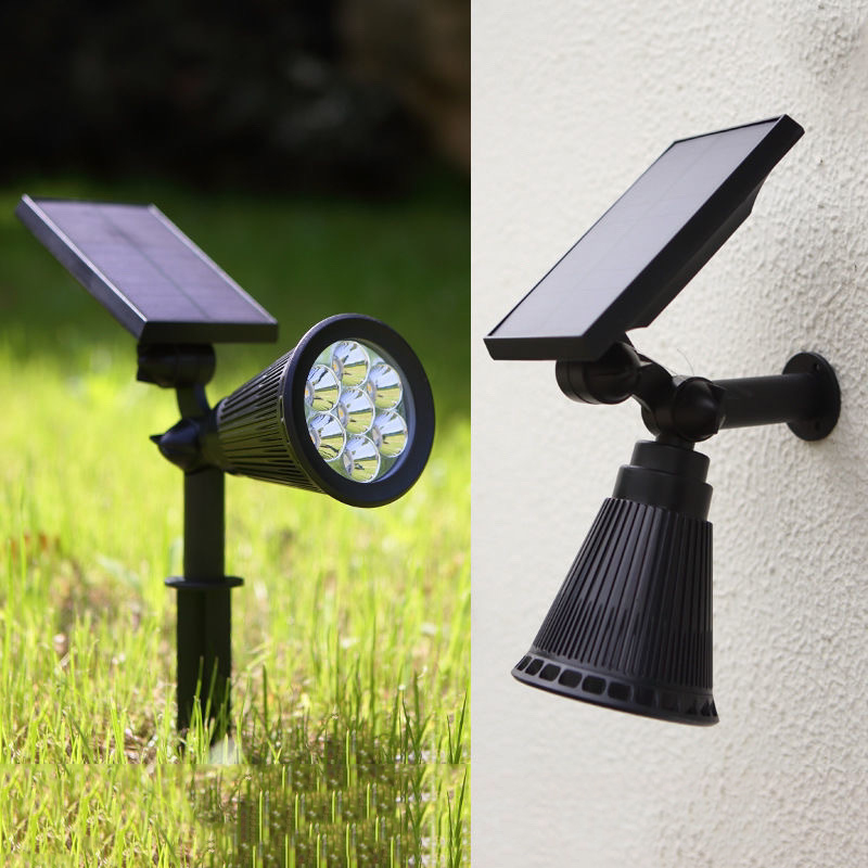 LED Solar Adjustable Spot Light Sensor Remote Lights Colorful Lamp Waterproof RGB Luminous Wall Garden Courtyard Lawn Light