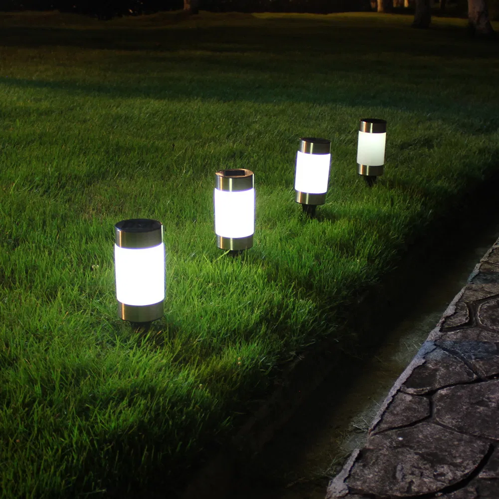 Outdoor Solar LED Mini Ground Plug Lawn Light Decorative Garden Courtyard Cylindrical Terrace Landscape Lamp