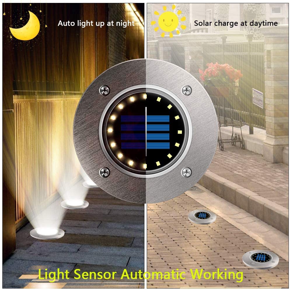 Outdoor 16 Led Pathway Solar Landscape Spot Ground Light for Pathway Patio