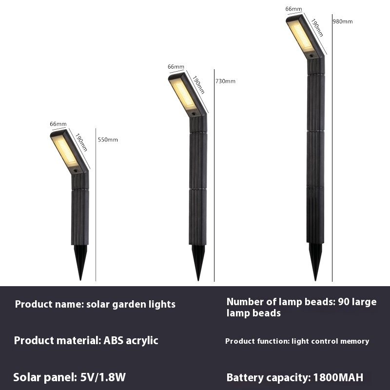 New Arrival Modern Outdoor LED Solar Lawn Light IP65 Waterproof Solar Powered Garden Pathway Lights for Bright Landscape LED Lights