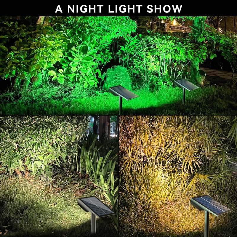 Outdoors 2000mah RGB Remote Control Big 9 LED Solar Spot Light Outdoor IP65 Waterproof Solar Garden Lights for Yard Garden Porch