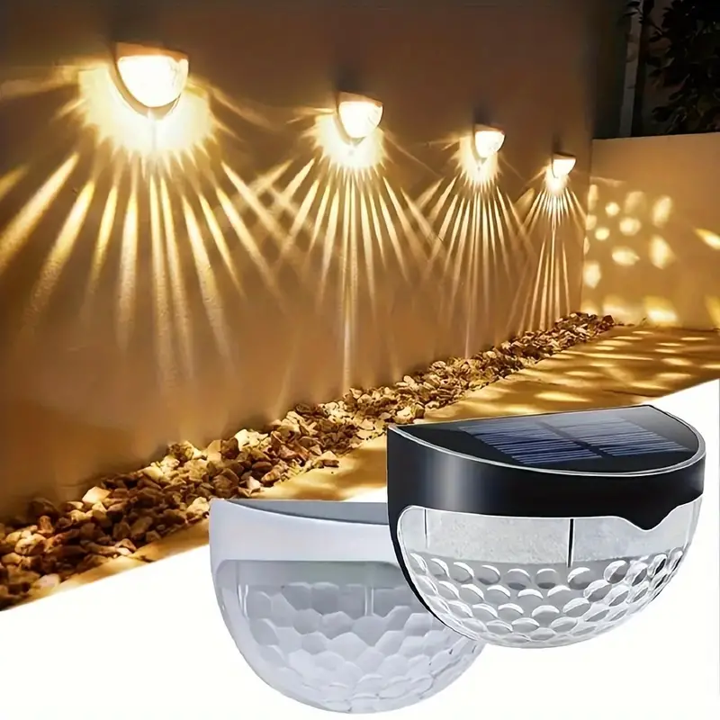 Solar Deck Lights Outdoor Solar Step Lights Waterproof Led Solar Lights for Outdoor Stairs Step Fence Yard Patio and Pathway