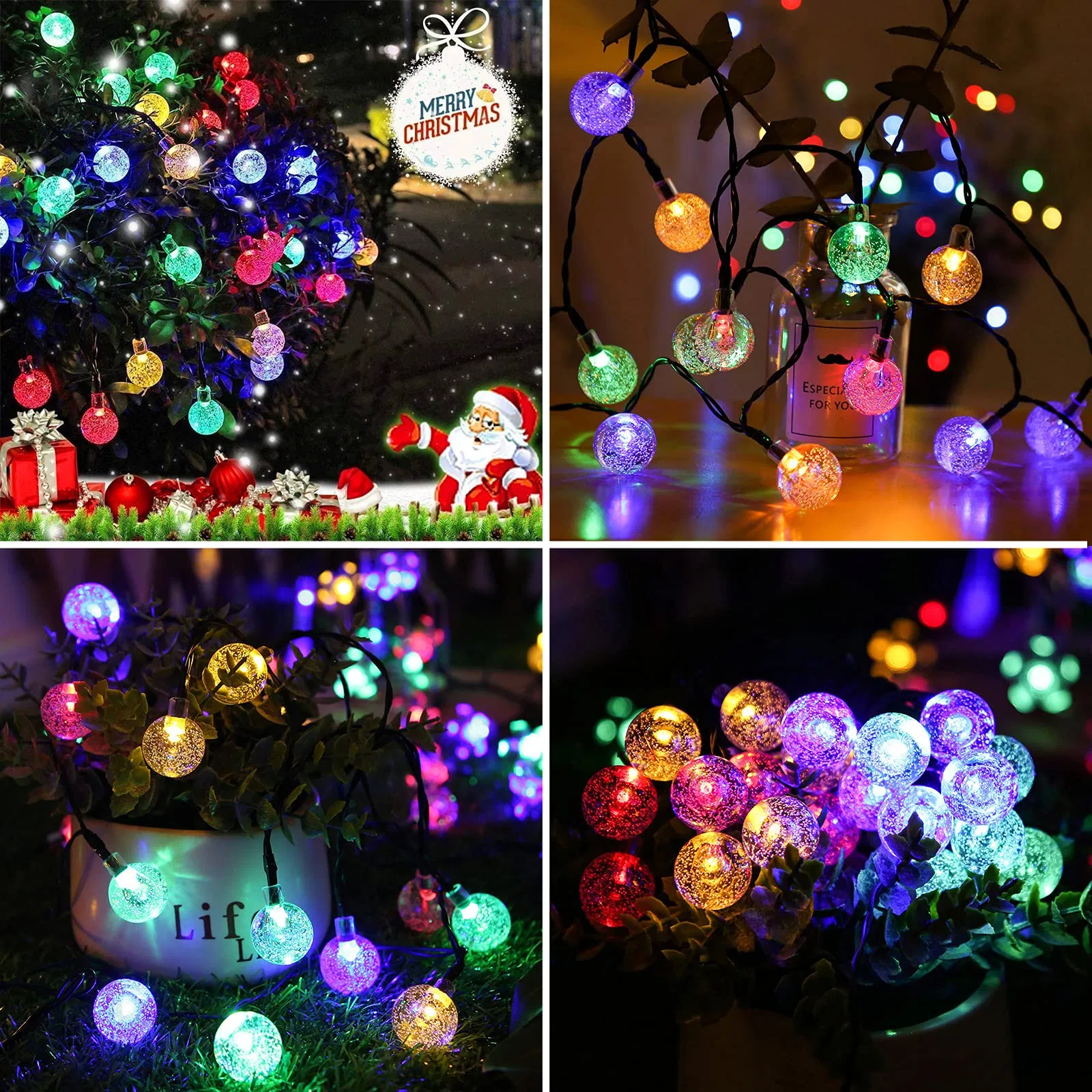 Solar Powered String Lights, Warm White for Tree Trunk Wrapping, Garden Decoration