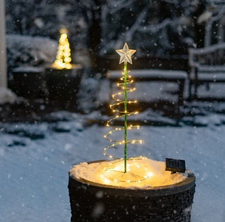 LED Solar Christmas Lights Garden Lights Folded Christmas Tree Lamp Lantern Xmas Decorations Outdoor Solar Light