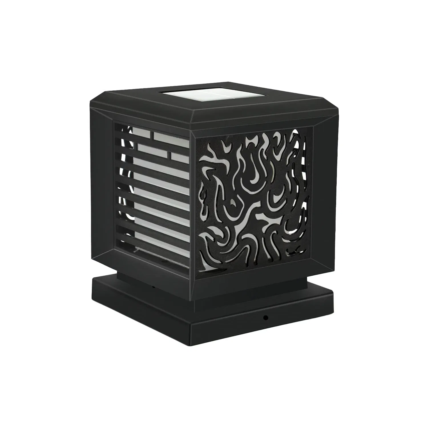 Solar Post Cap Lamp Outdoor Flickering Flame Light LED Column Fence Light