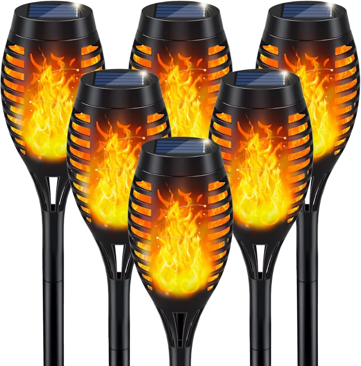 Waterproof IP65 LED Solar Flame Lamp for Garden Layout Outdoor Lawn Torch Floor Lamp High Visibility for Garden Landscape
