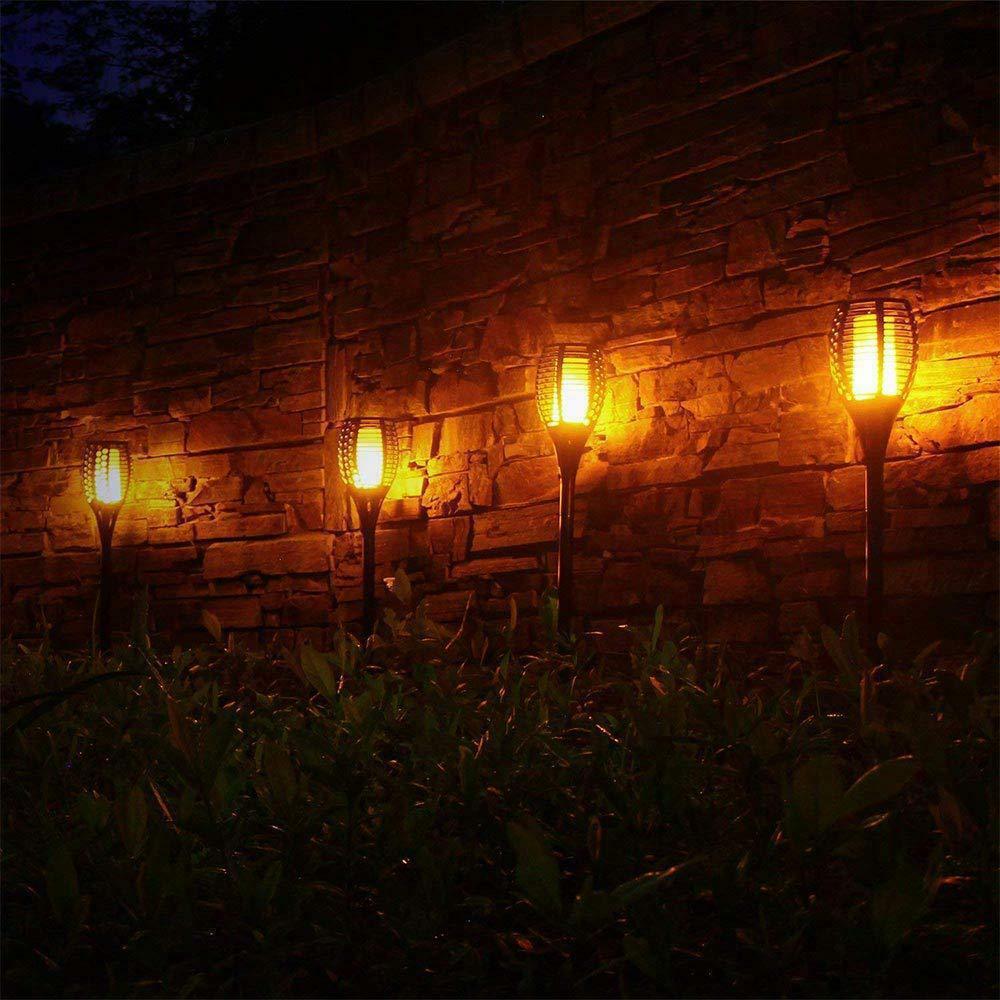 Waterproof IP65 LED Solar Flame Lamp for Garden Layout Outdoor Lawn Torch Floor Lamp High Visibility for Garden Landscape