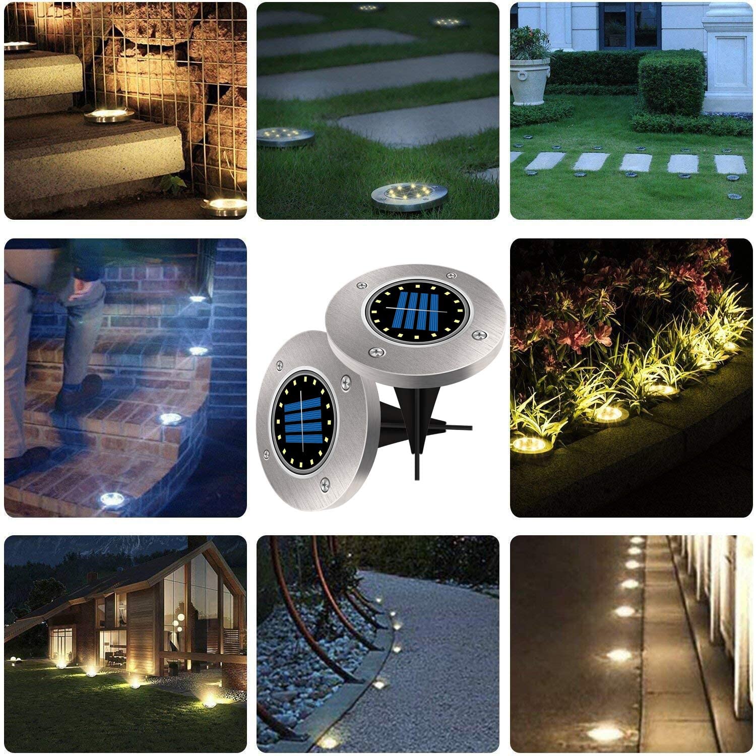 Outdoor 16 Led Pathway Solar Landscape Spot Ground Light for Pathway Patio