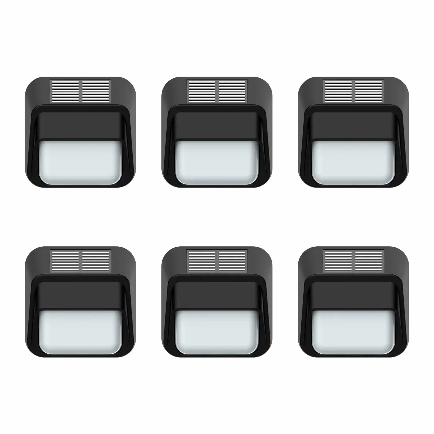 Decoration Solar Powered Wall Light Outdoor Step 6-Pack Warm Garden Fence Lighting