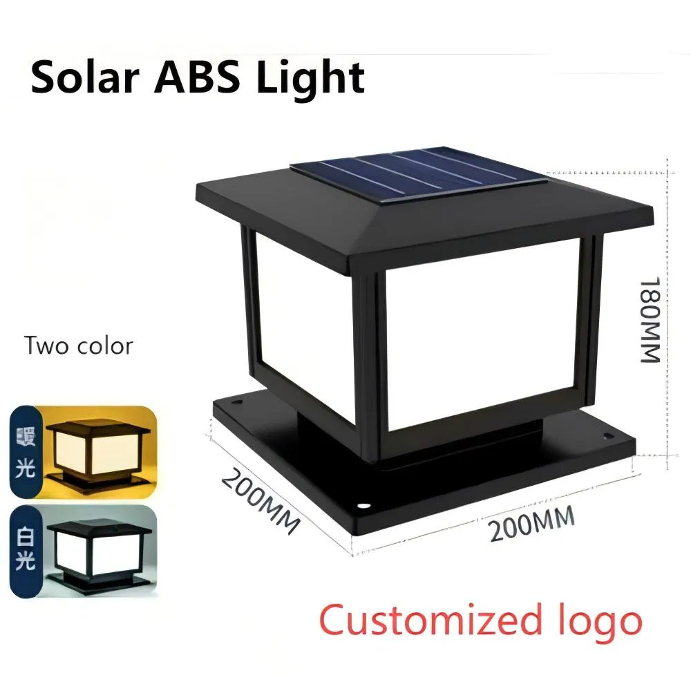 Dual Color Temperature Solar Garden Light Pillar Light Villa Garden Fence Chinese Pillar Fence Pillar Light