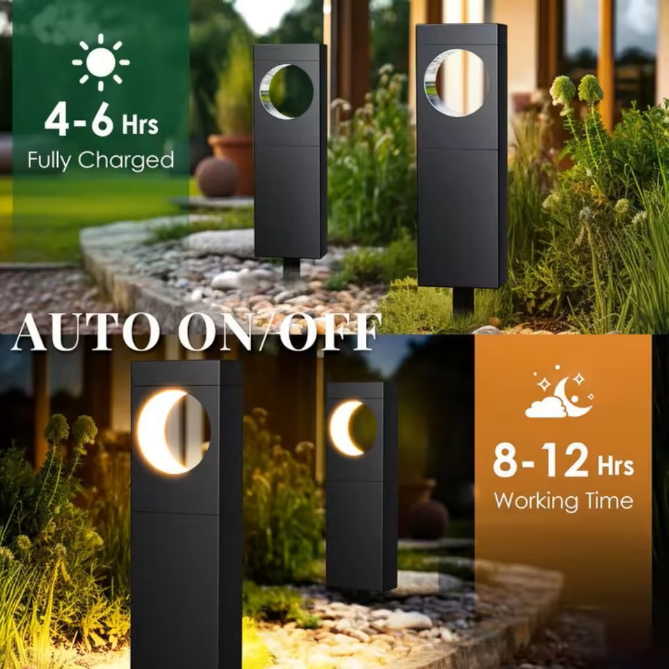 Solar Powered Warm Light European Modern Design In-Ground Solar Lawn Lights Long Lasting for Courtyard Garden Park