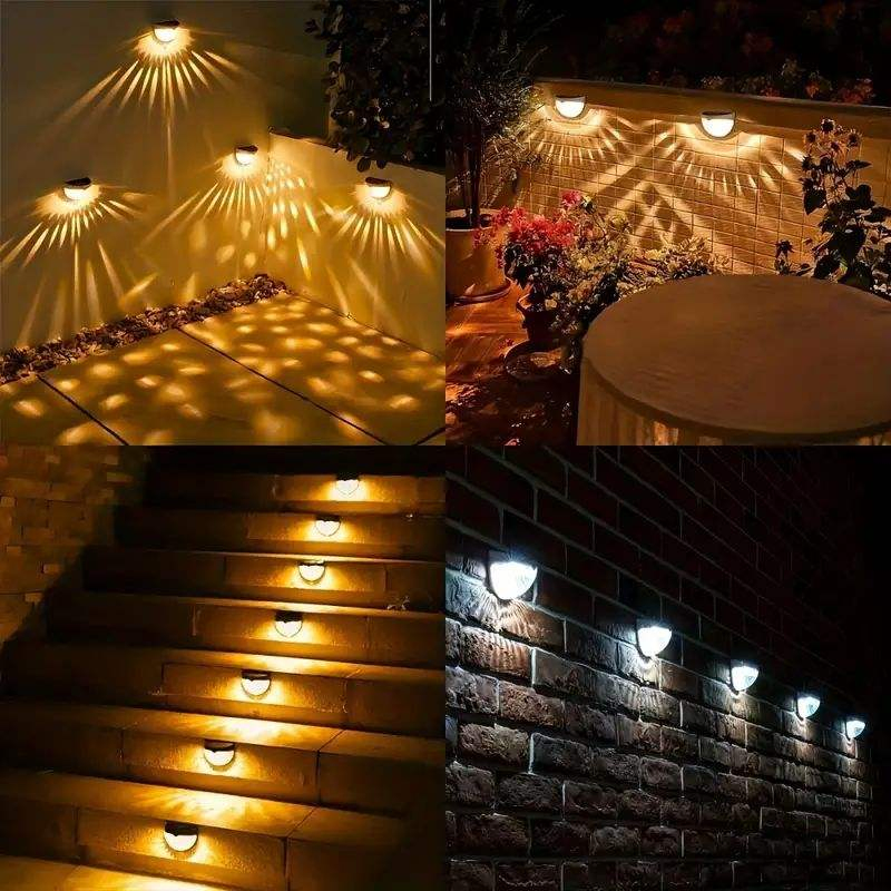 Outdoor Household Solar Semi-Circular Fence Step Wall Lamp Atmosphere Night Light (CFSLT26001)